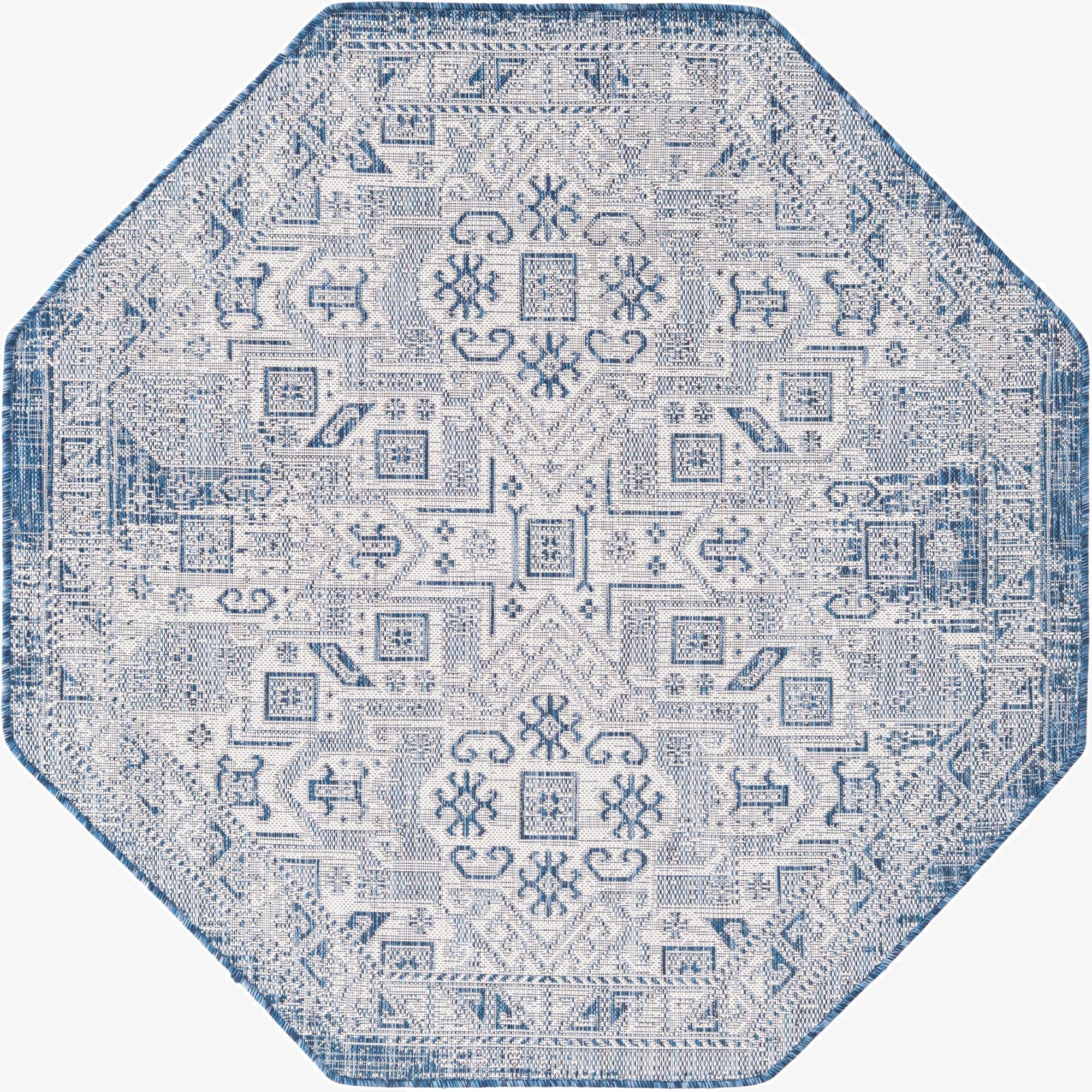Primary image 5' 3 x 5' 3  Washable Aztec Indoor / Outdoor Octagon Rug