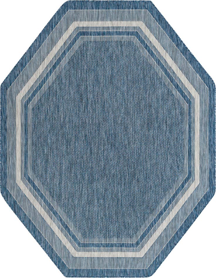 Detail image of 7' 10 x 7' 10 Easy-Clean Border Indoor / Outdoor Octagon Rug