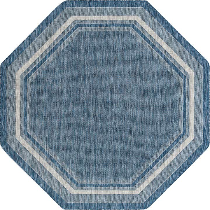 7' 10 x 7' 10 Easy-Clean Border Indoor / Outdoor Octagon Rug