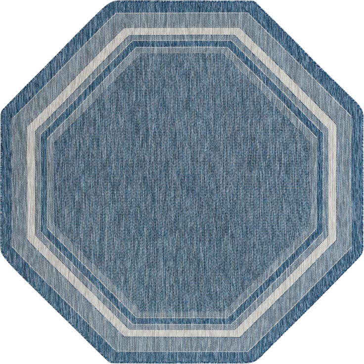 Detail image of 7' 10 x 7' 10 Easy-Clean Border Indoor / Outdoor Octagon Rug