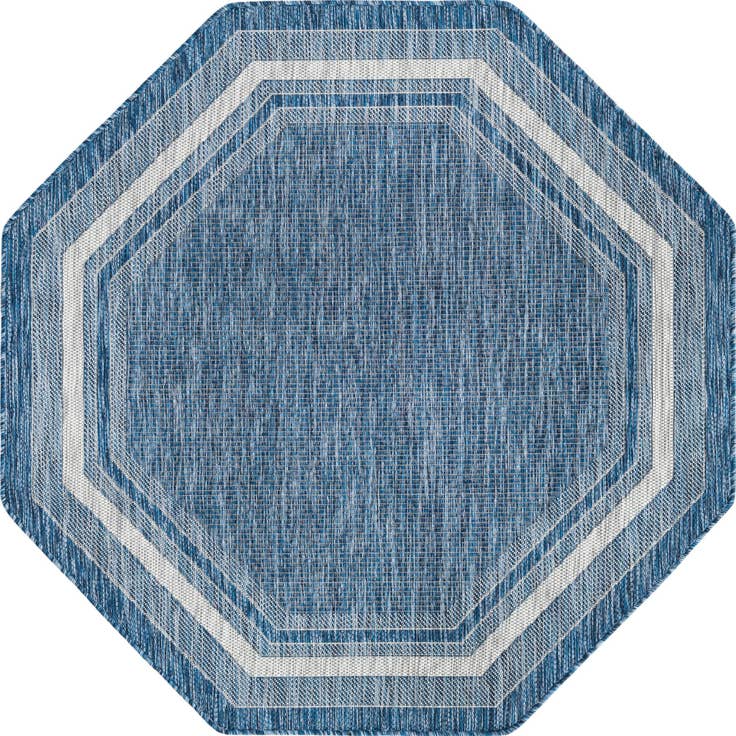 Detail image of 5' 3 x 5' 3 Easy-Clean Border Indoor / Outdoor Octagon Rug