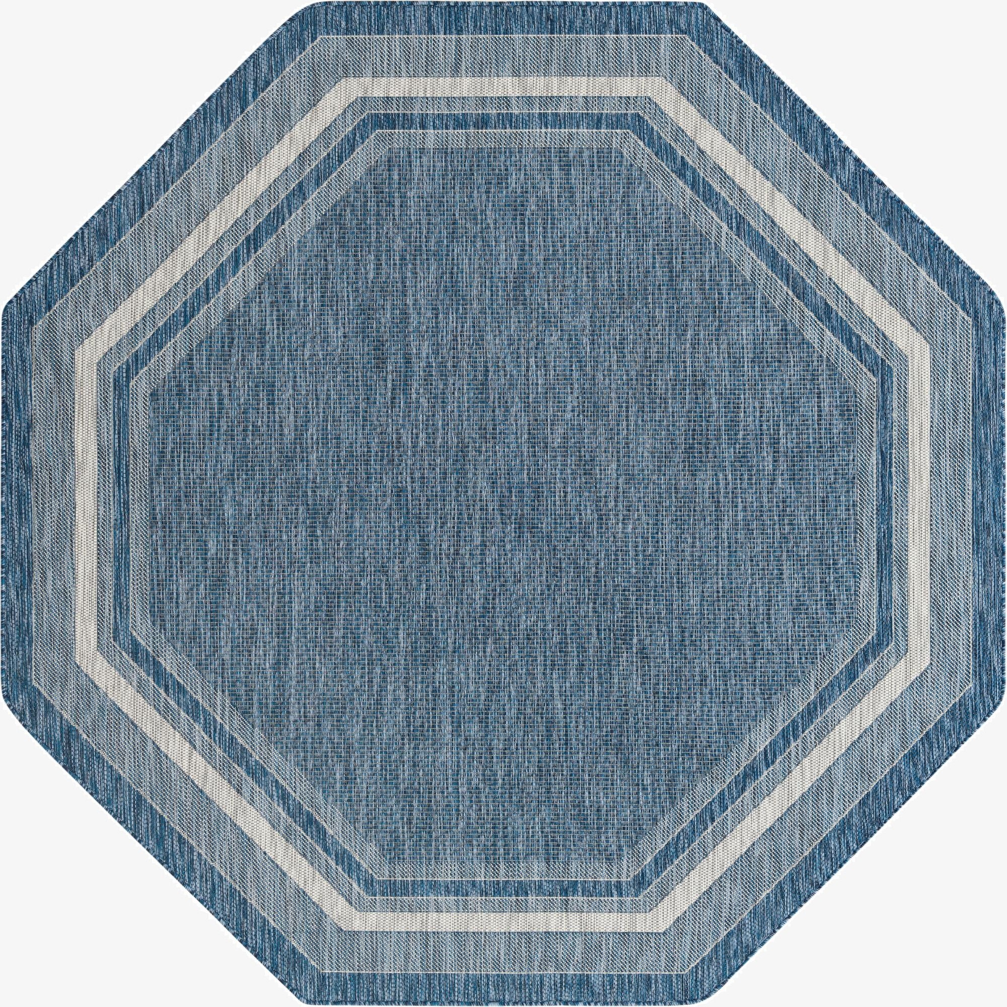 7' 10 x 7' 10  Washable Border Indoor / Outdoor Octagon Rug