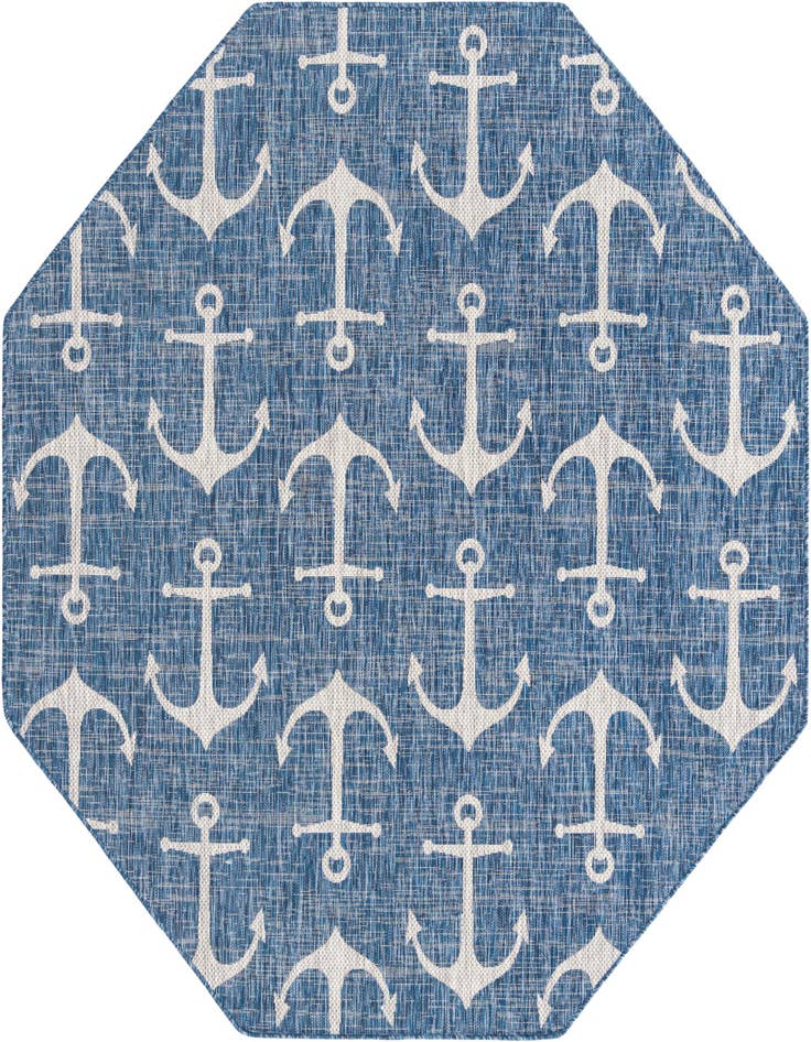 Detail image of 7' 10 x 7' 10 Easy-Clean Coastal Indoor / Outdoor Octagon Rug
