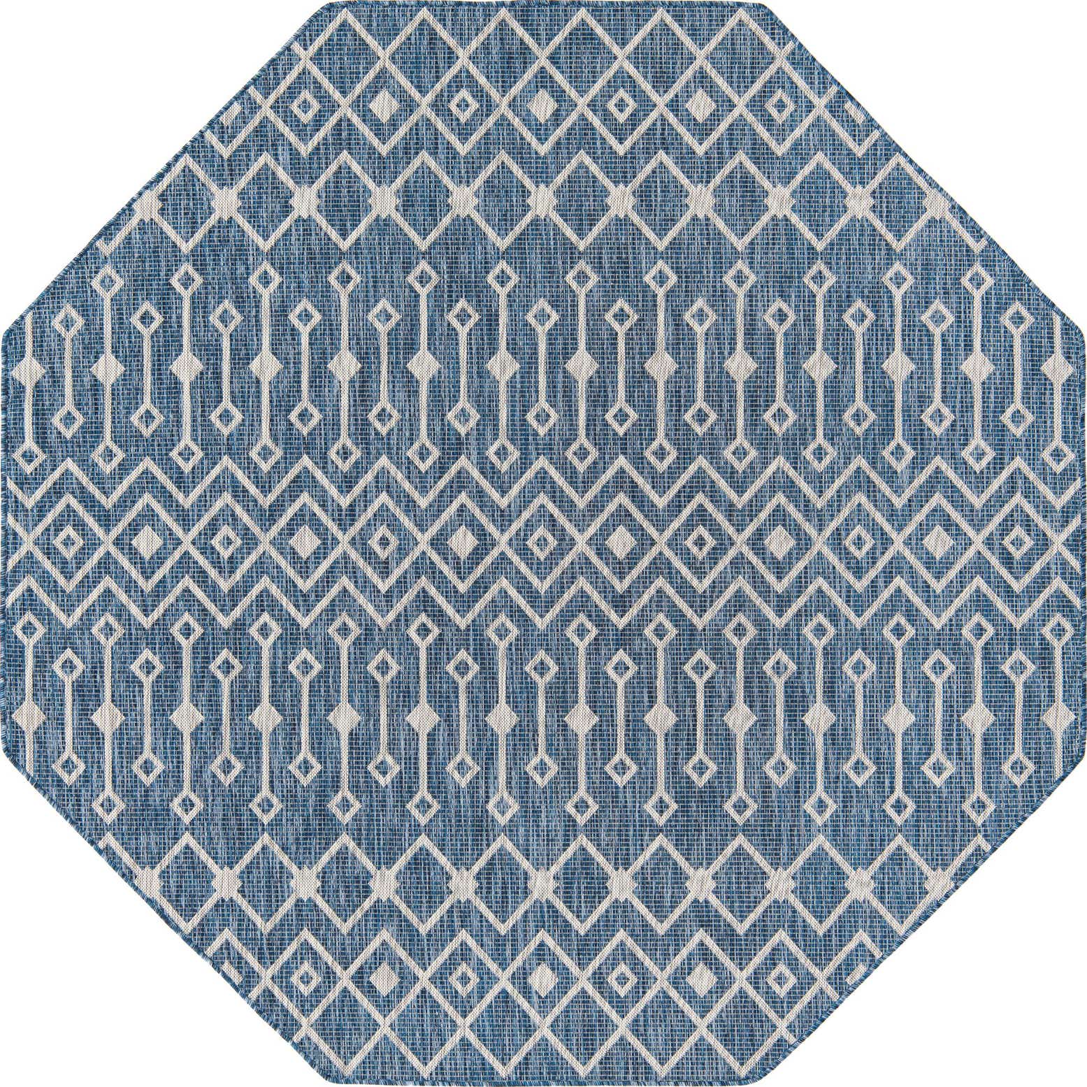 7' 10 x 7' 10 Easy-Clean Lattice Indoor / Outdoor Octagon Rug