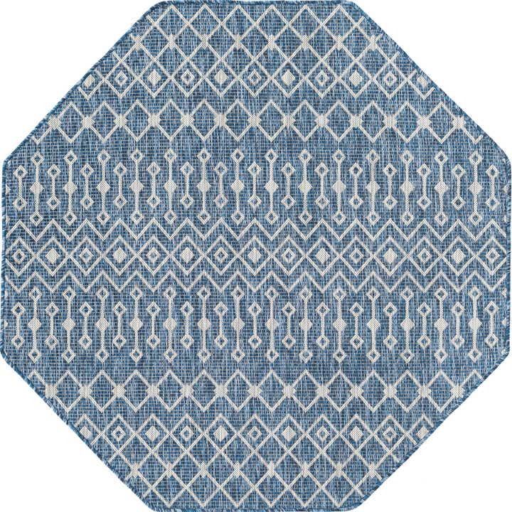 5' 3 x 5' 3 Easy-Clean Lattice Indoor / Outdoor Octagon Rug
