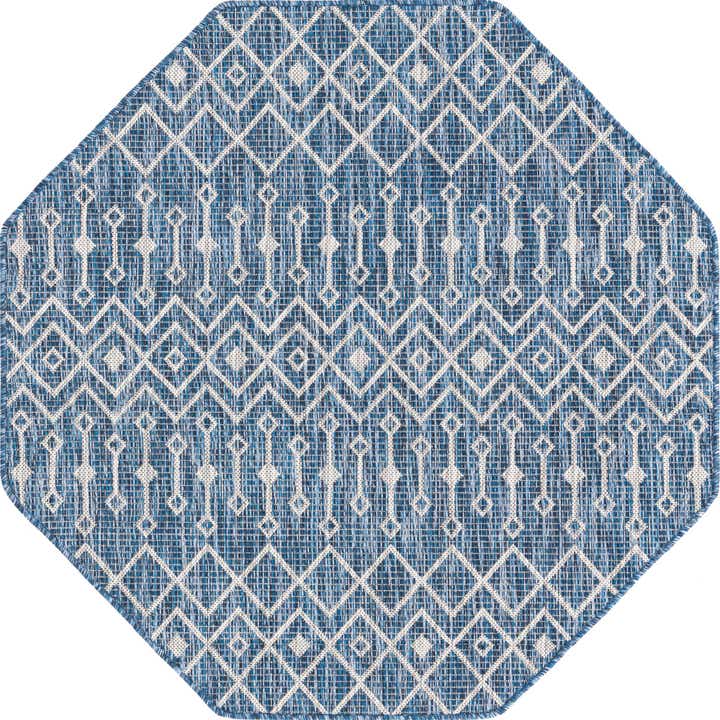 4' x 4' Easy-Clean Lattice Indoor / Outdoor Octagon Rug