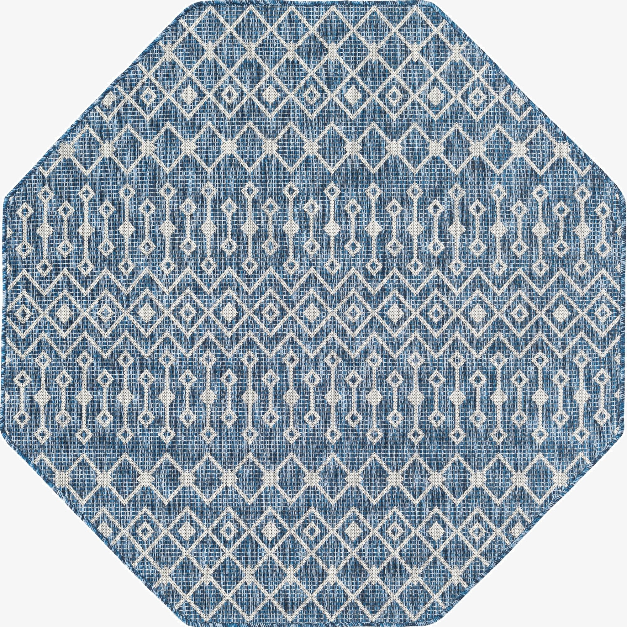 5' 3 x 5' 3 Washable Lattice Indoor / Outdoor Octagon Rug