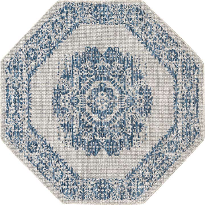 5' 3 x 5' 3 Easy-Clean Traditional Indoor / Outdoor Octagon Rug