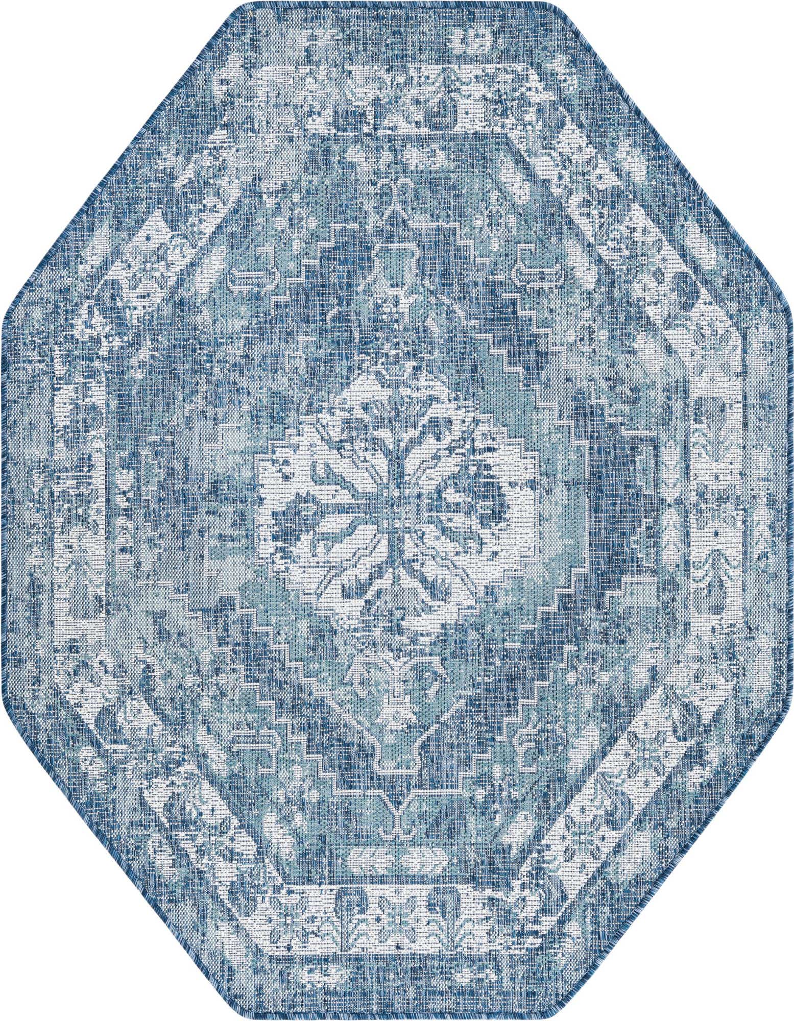 Primary image 5' 3 x 5' 3  Washable Traditional Indoor / Outdoor Octagon Rug