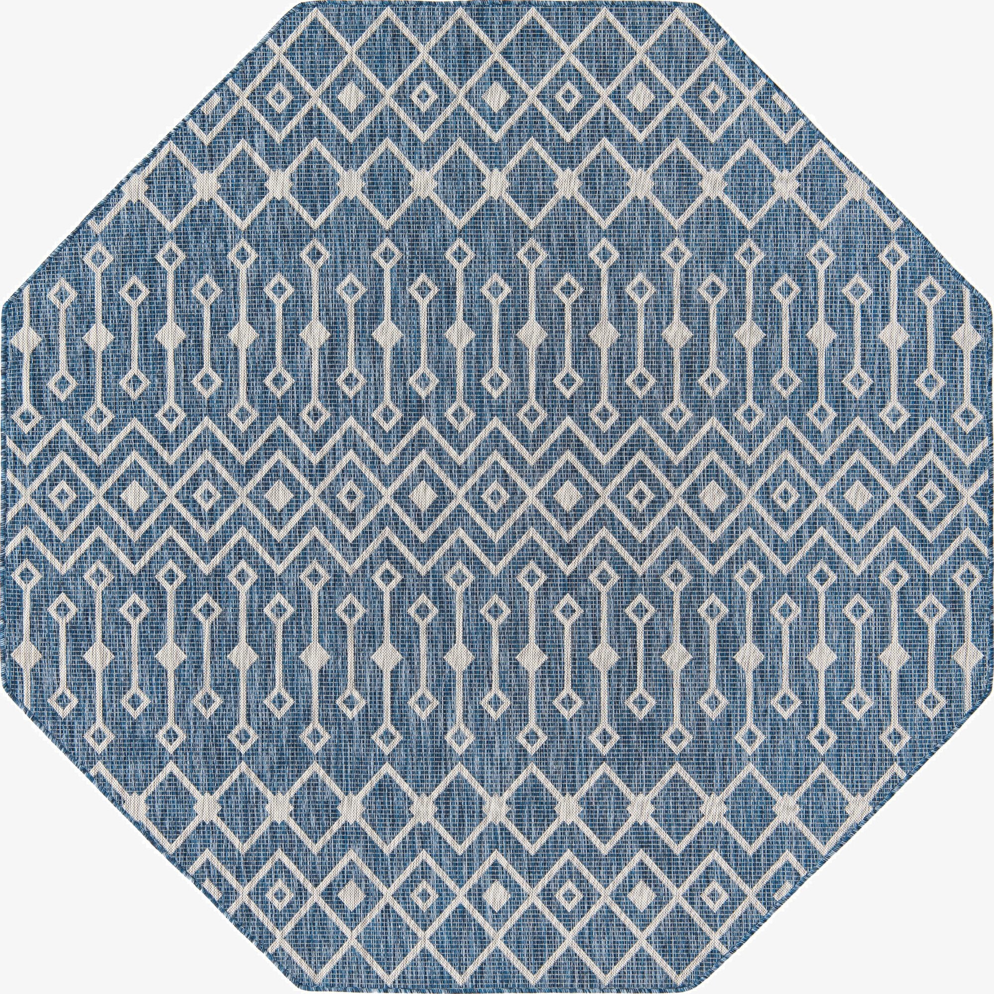 7' 10 x 7' 10  Washable Trellis Indoor / Outdoor Octagon Rug
