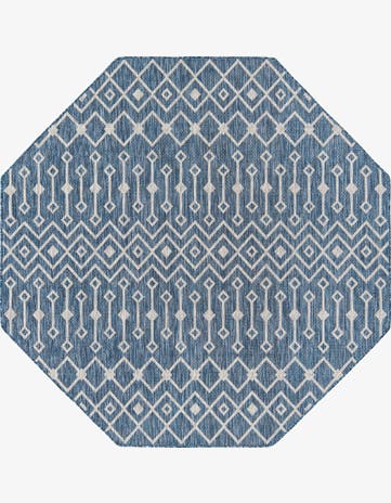 7' 10 x 7' 10 Easy-Clean Trellis Indoor / Outdoor Octagon Rug