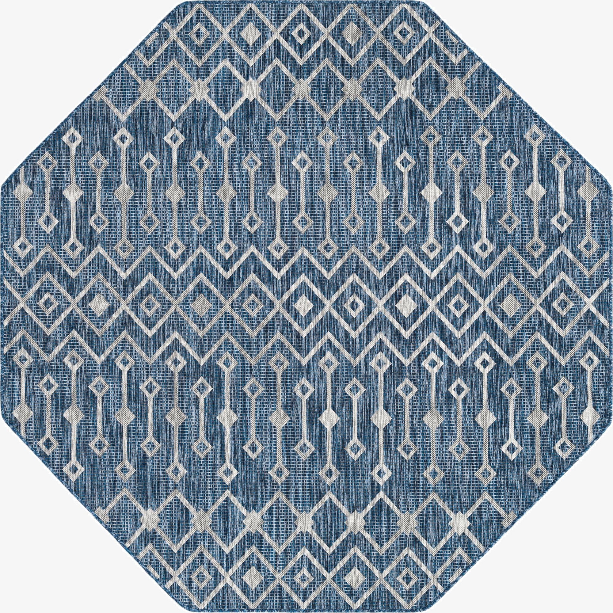 7' x 7'  Washable Trellis Indoor / Outdoor Octagon Rug