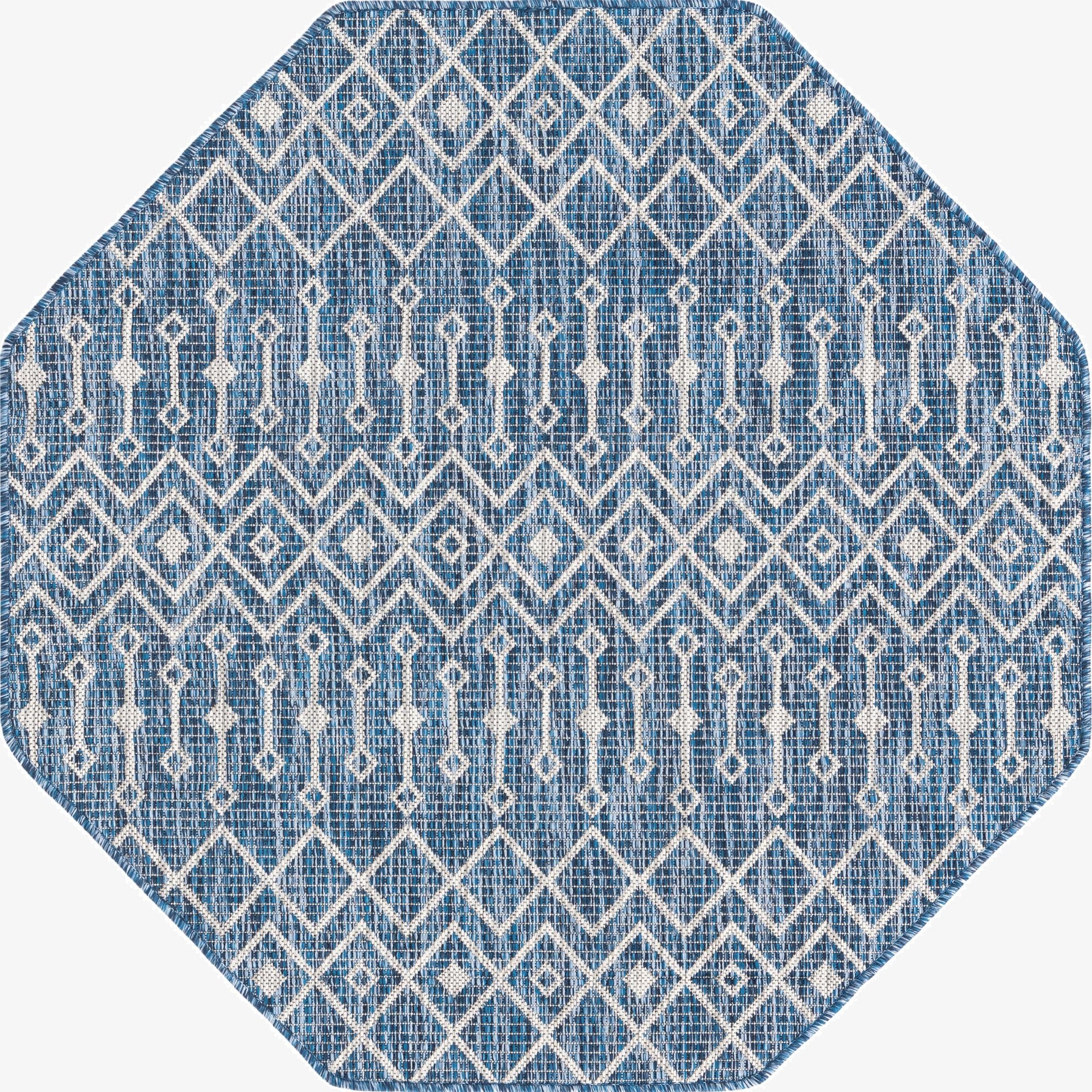 4' x 4'  Washable Trellis Indoor / Outdoor Octagon Rug