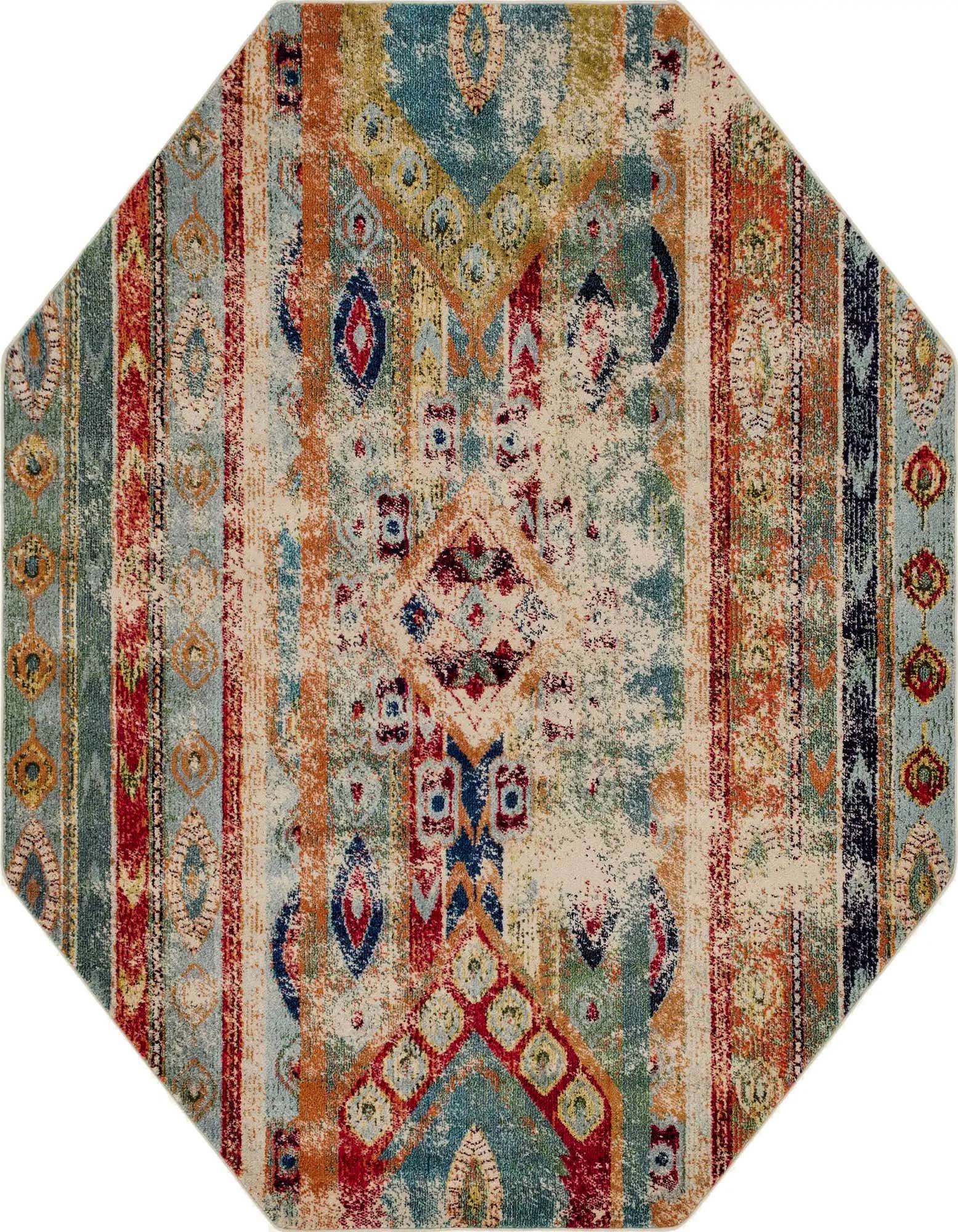 Primary image 8' x 8'  Washable Santa Fe Octagon Rug