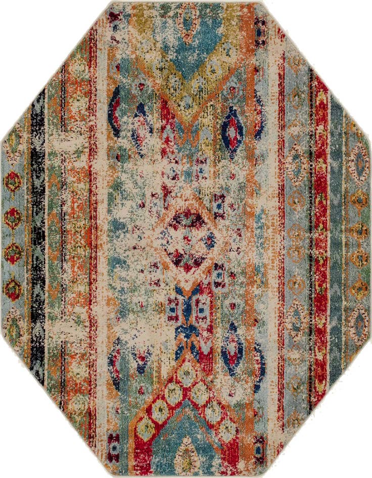 Detail image of 6' x 6' Washable Santa Fe Octagon Rug
