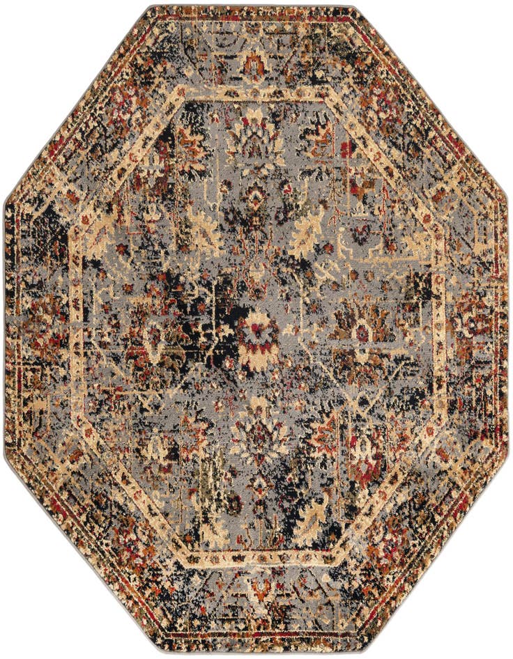 Detail image of 5' 3 x 5' 3 Saturn Octagon Rug