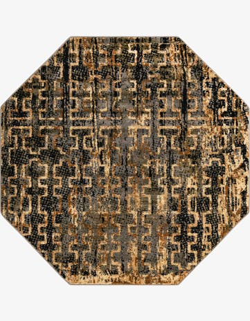 Blue Saturn Octagon Rug