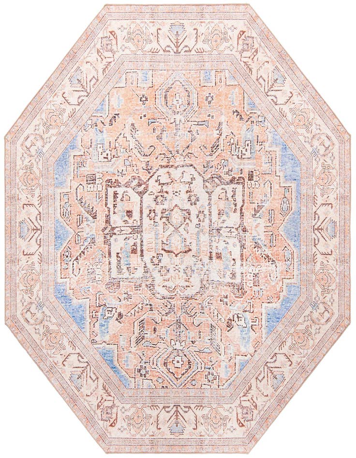 Detail image of 7' 6 x 7' 6 Washable Timeless Octagon Rug
