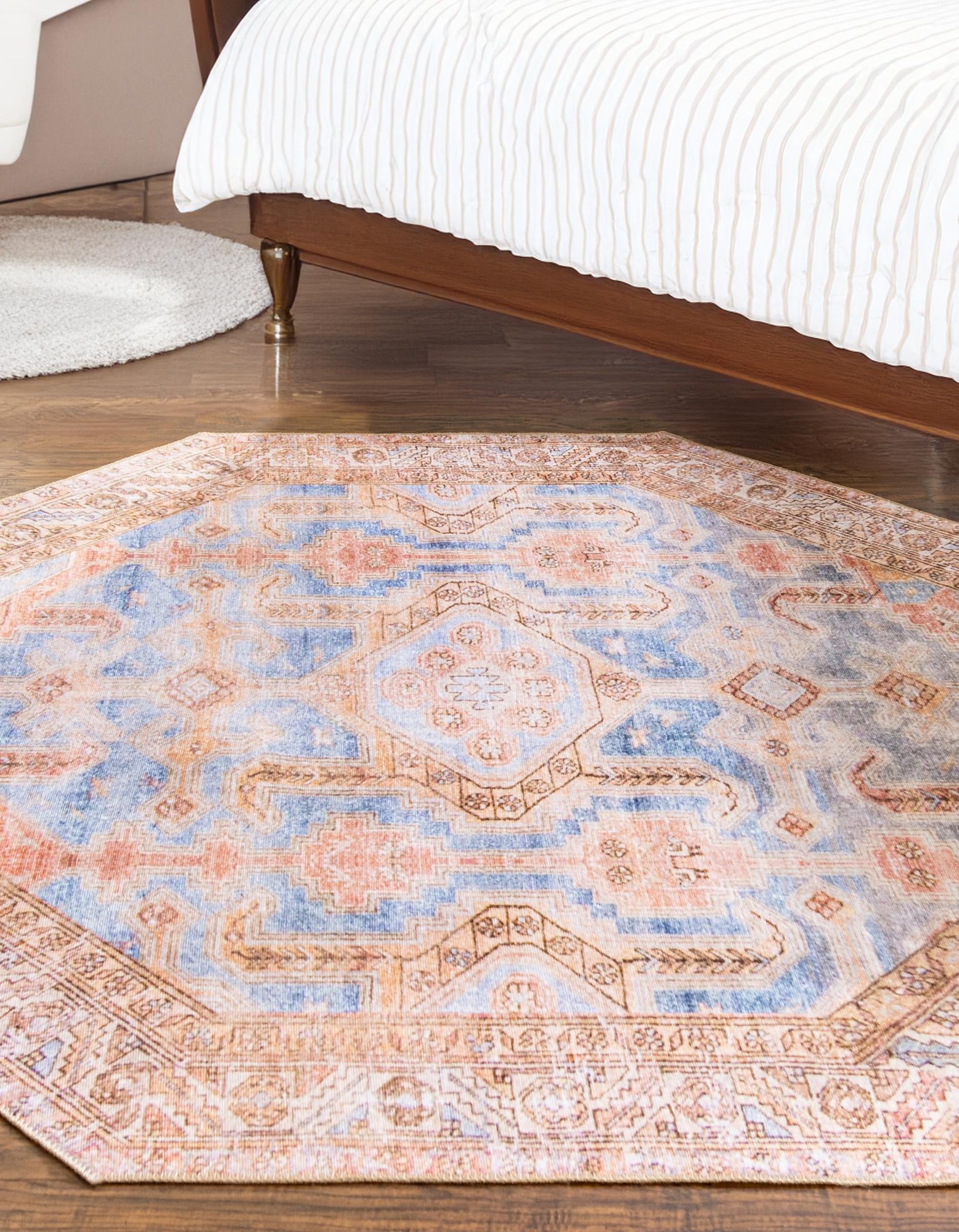 7' 6 x 7' 6 Washable Timeless Octagon Rug
