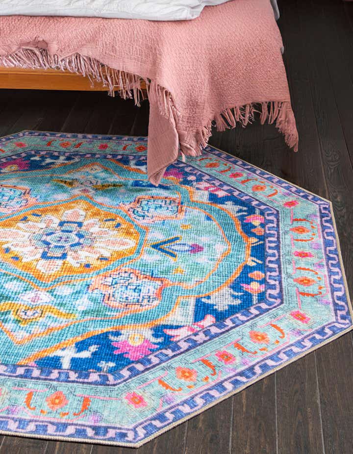 230cm x 230cm Wasbaar Timeless Achthoek Vloerkleed