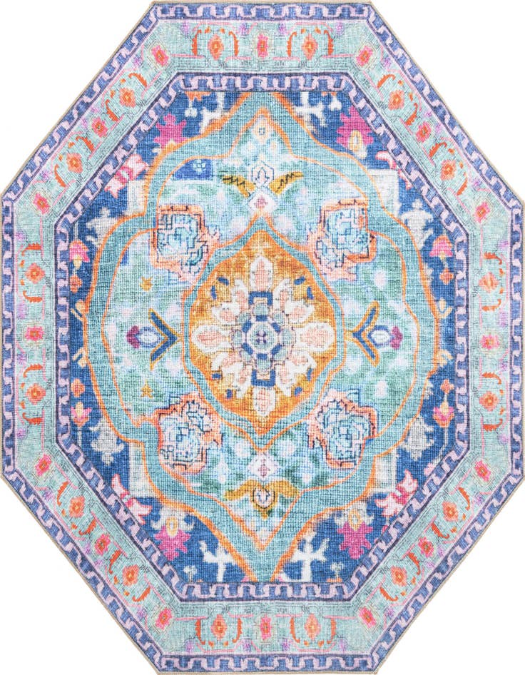 Detail image of 5' 3 x 5' 3 Washable Timeless Octagon Rug