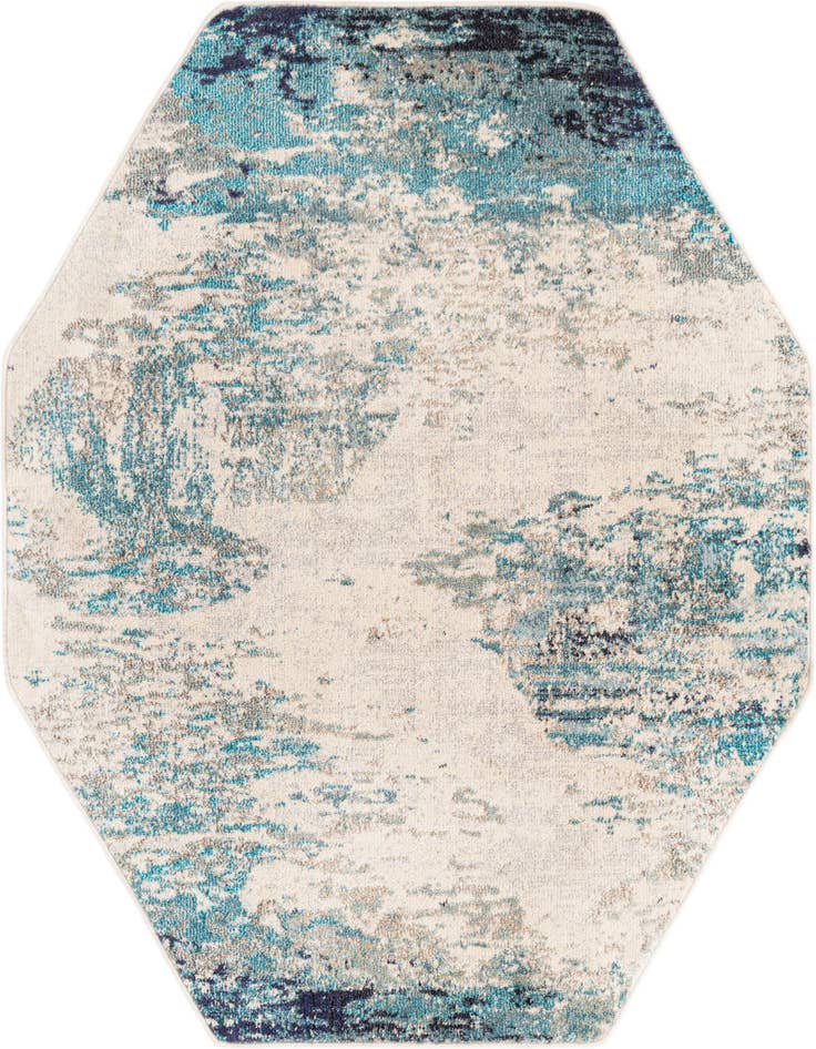 Detail image of 5' 3 x 5' 3 Washable Vivid Octagon Rug