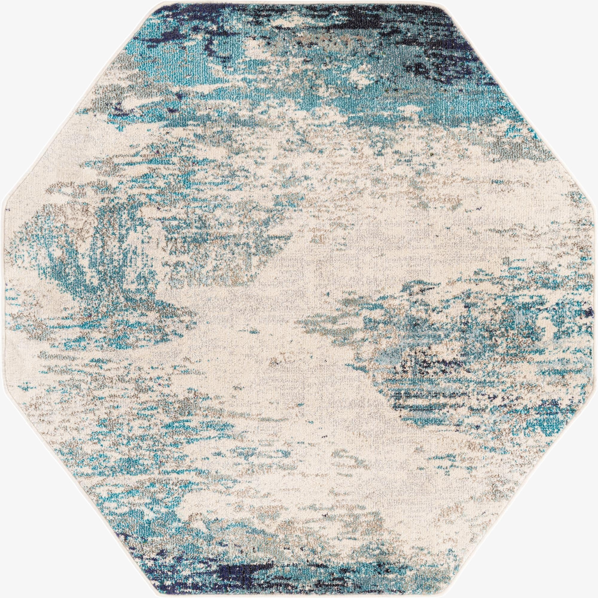 5' 3 x 5' 3  Washable Vivid Octagon Rug