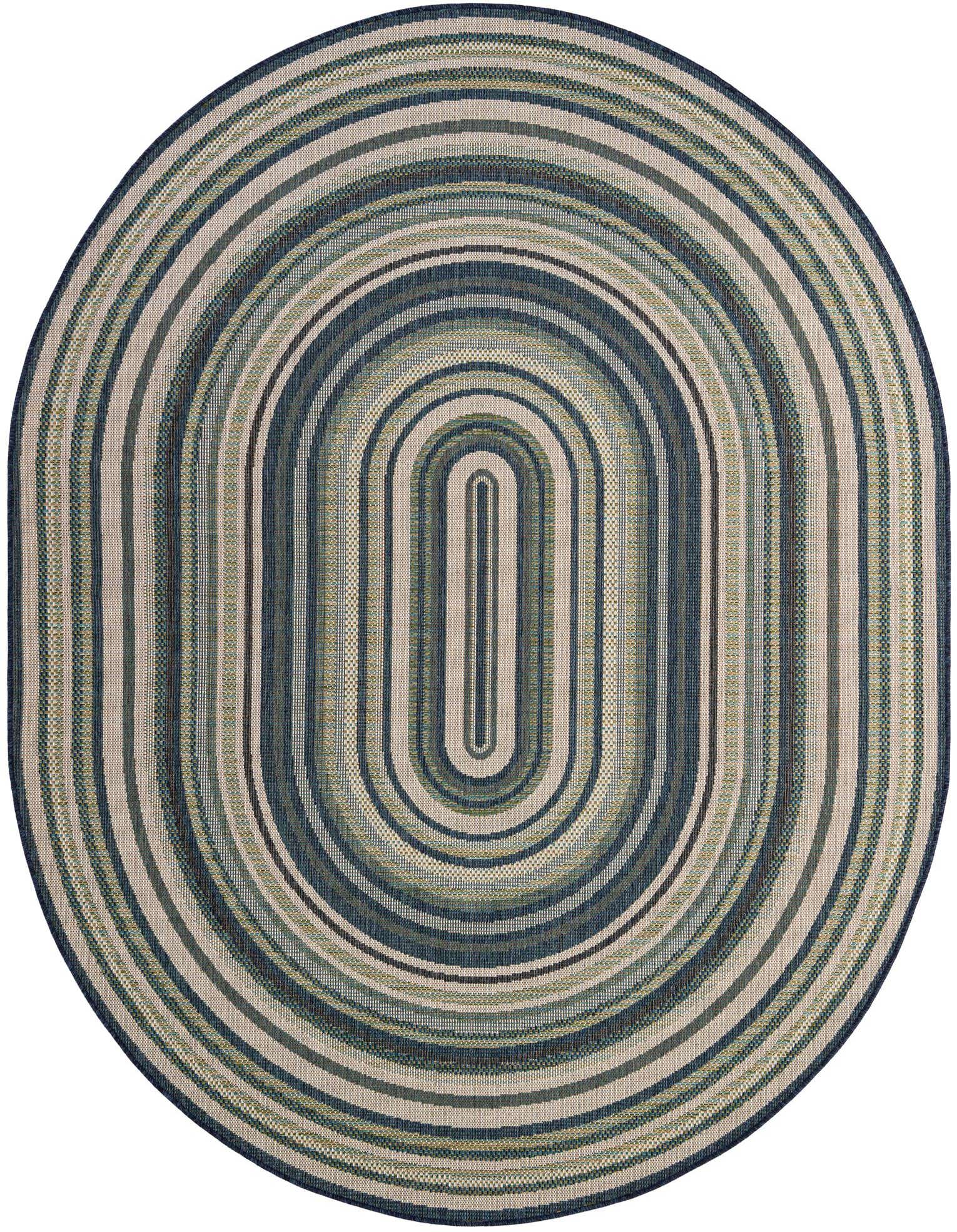 7' 10 x 10' Easy-Clean Baja Indoor / Outdoor Oval Rug