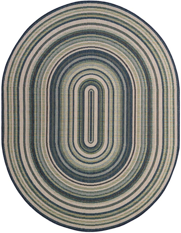 Detail image of 7' 10 x 10' Easy-Clean Baja Indoor / Outdoor Oval Rug