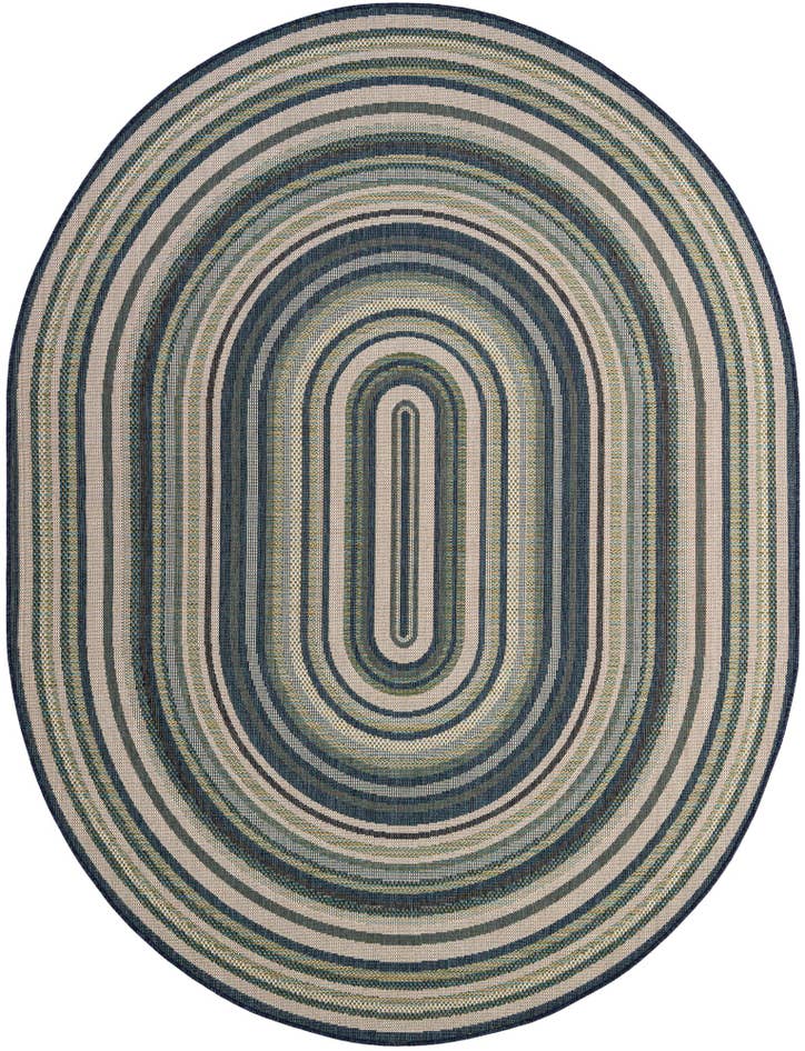 Detail image of 7' 10 x 10' Easy-Clean Baja Indoor / Outdoor Oval Rug