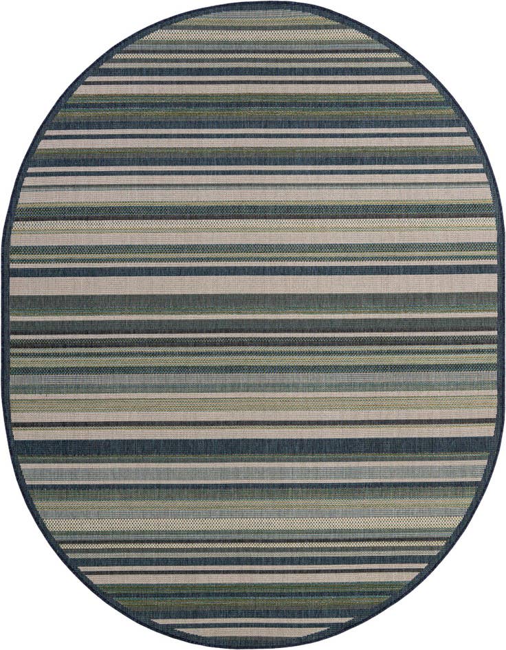 Detail image of 7' 10 x 10' Easy-Clean Baja Indoor / Outdoor Oval Rug