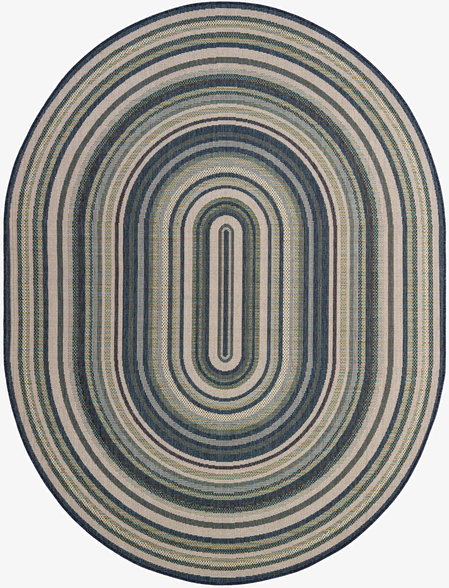 7' 10 x 10'  Washable Baja Indoor / Outdoor Oval Rug
