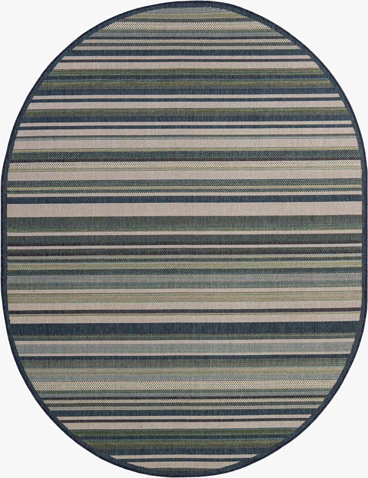 7' 10 x 10'  Washable Baja Indoor / Outdoor Oval Rug