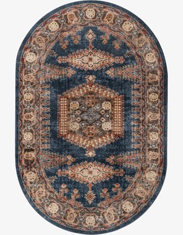 Blue Eden Oval Rug