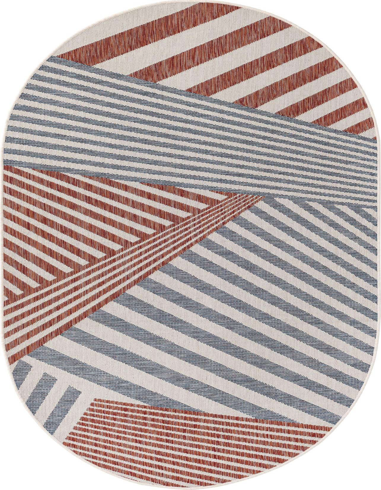 5' 3 x 8' Easy-Clean Jill Zarin Indoor / Outdoor Oval Rug