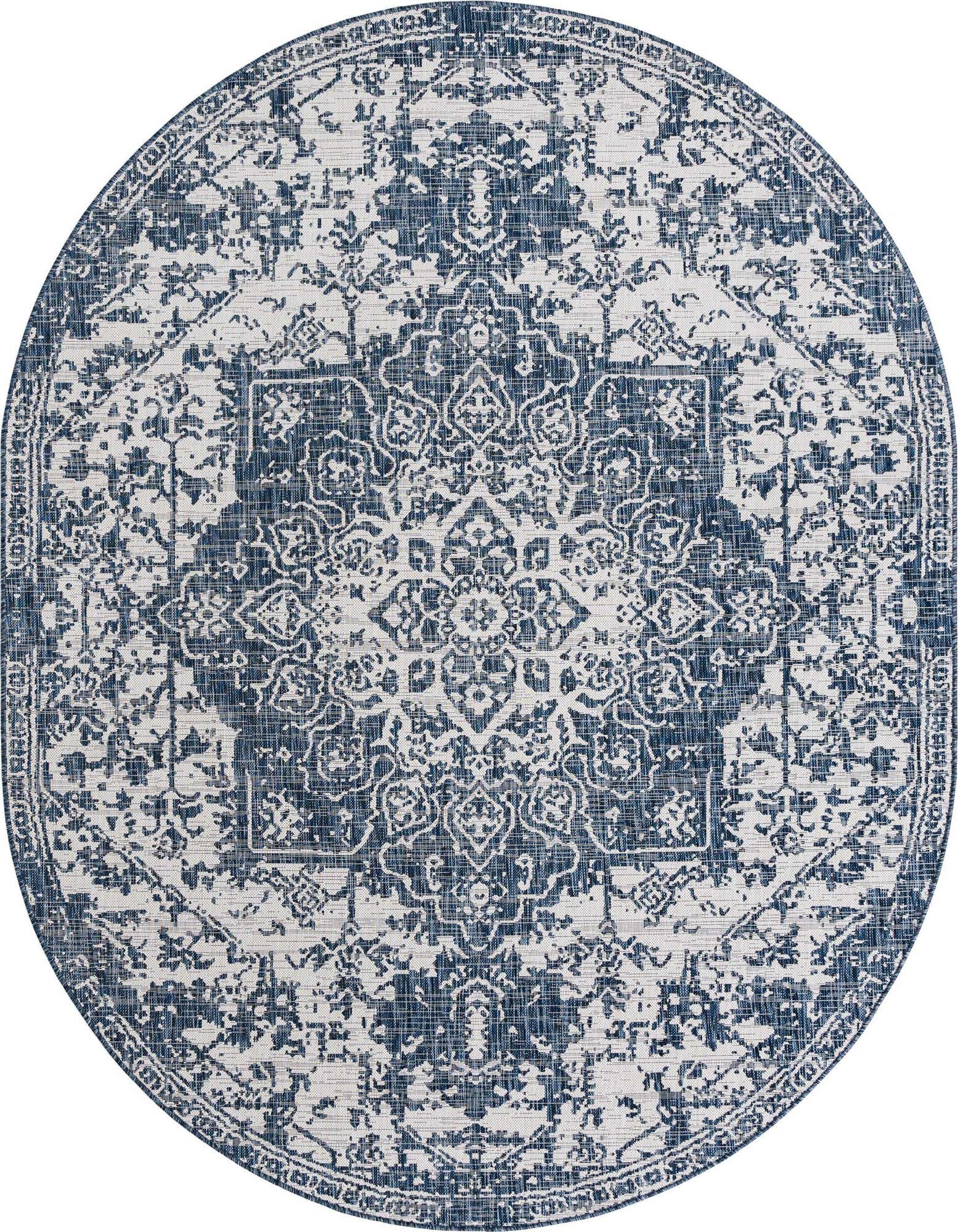 7' 10 x 10' Easy-Clean Jill Zarin Dubai Indoor / Outdoor Oval Rug