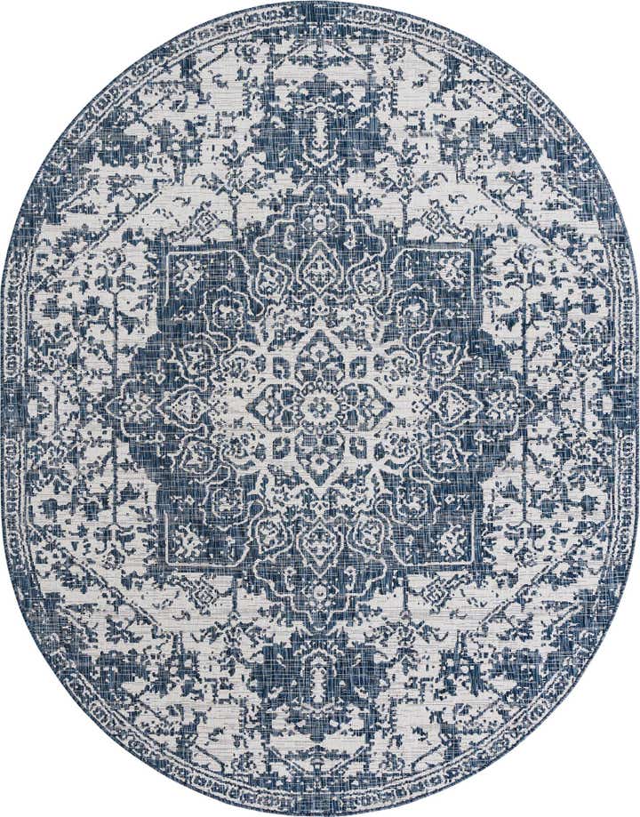 7' 10 x 10' Easy-Clean Jill Zarin Dubai Indoor / Outdoor Oval Rug