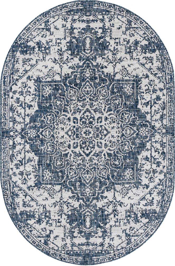 5' 3 x 8' Easy-Clean Jill Zarin Dubai Indoor / Outdoor Oval Rug