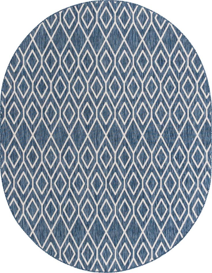 Detail image of 7' 10 x 10' Easy-Clean Jill Zarin Turks and Caicos Indoor / Outdoor Oval Rug