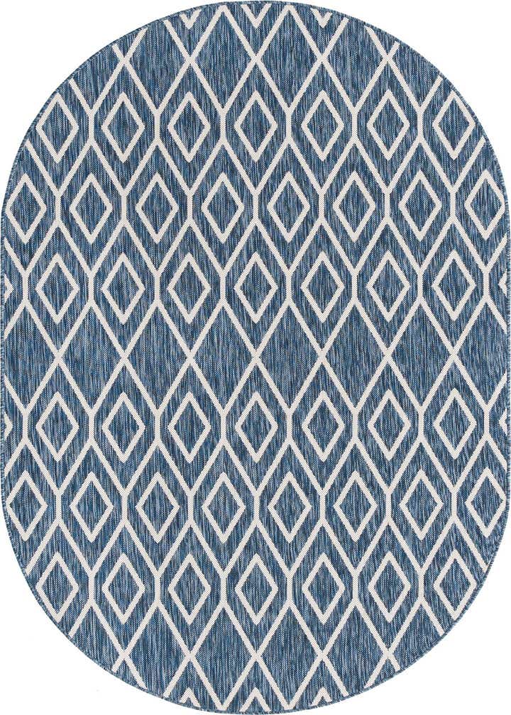 5' 3 x 8' Easy-Clean Jill Zarin Turks and Caicos Indoor / Outdoor Oval Rug