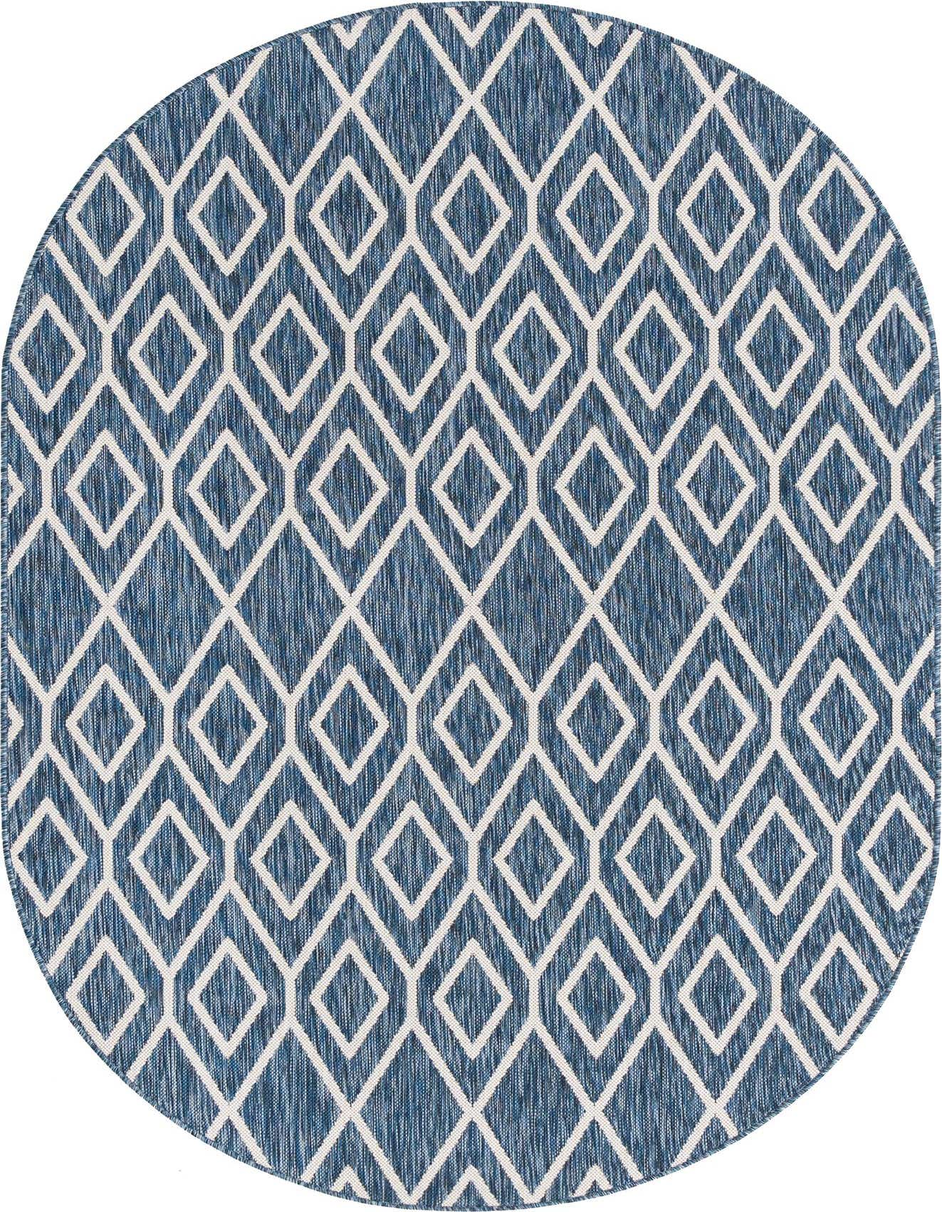 5' 3 x 8' Easy-Clean Jill Zarin Turks and Caicos Indoor / Outdoor Oval Rug