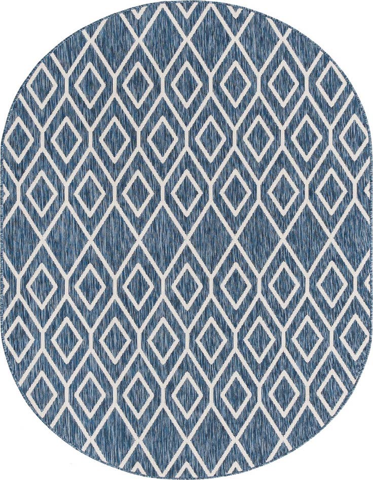 Detail image of 5' 3 x 8' Easy-Clean Jill Zarin Turks and Caicos Indoor / Outdoor Oval Rug