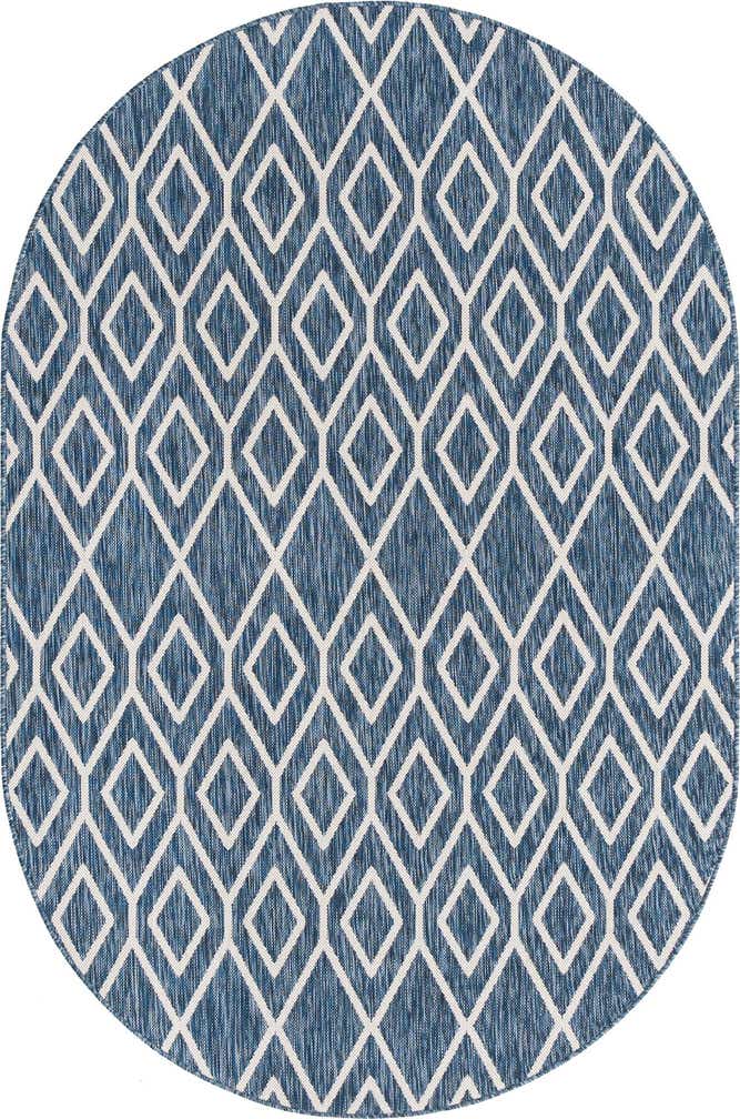 5' 3 x 8' Easy-Clean Jill Zarin Turks and Caicos Indoor / Outdoor Oval Rug