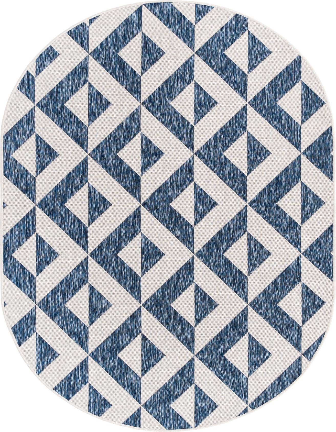 5' 3 x 8' Easy-Clean Jill Zarin Napa Indoor / Outdoor Oval Rug