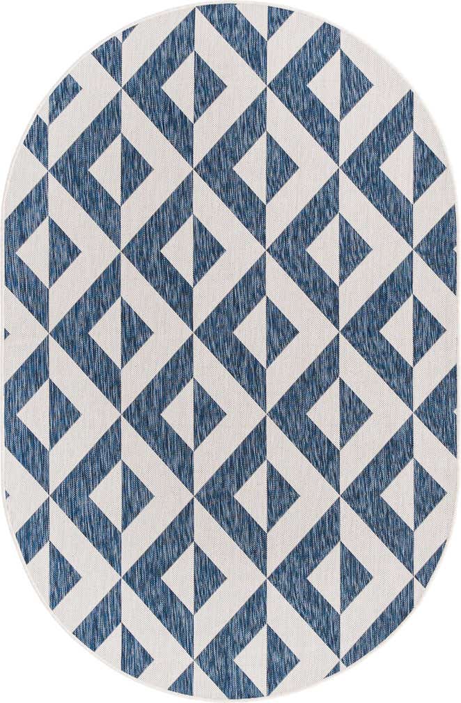 5' 3 x 8' Easy-Clean Jill Zarin Napa Indoor / Outdoor Oval Rug
