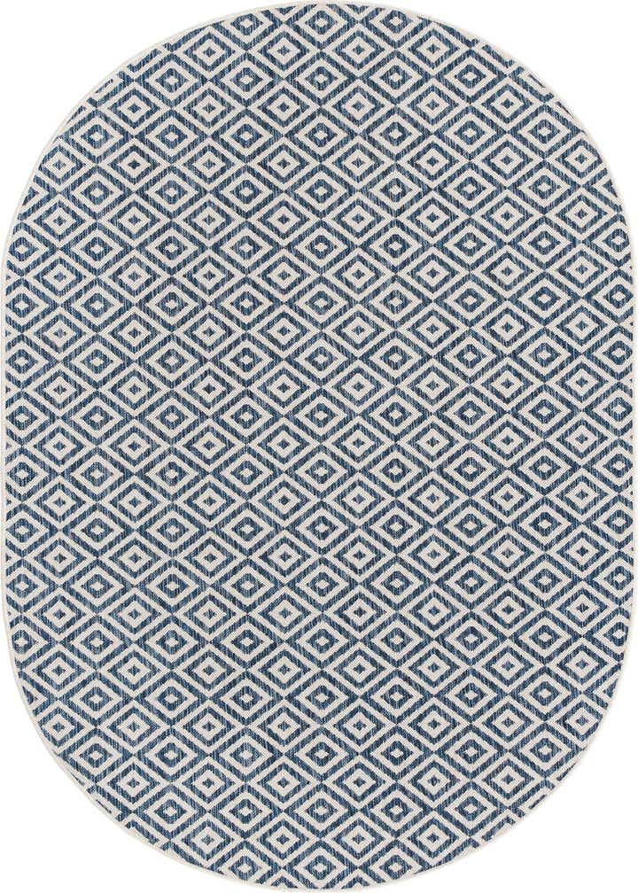 5' 3 x 8' Easy-Clean Jill Zarin Costa Rica Indoor / Outdoor Oval Rug
