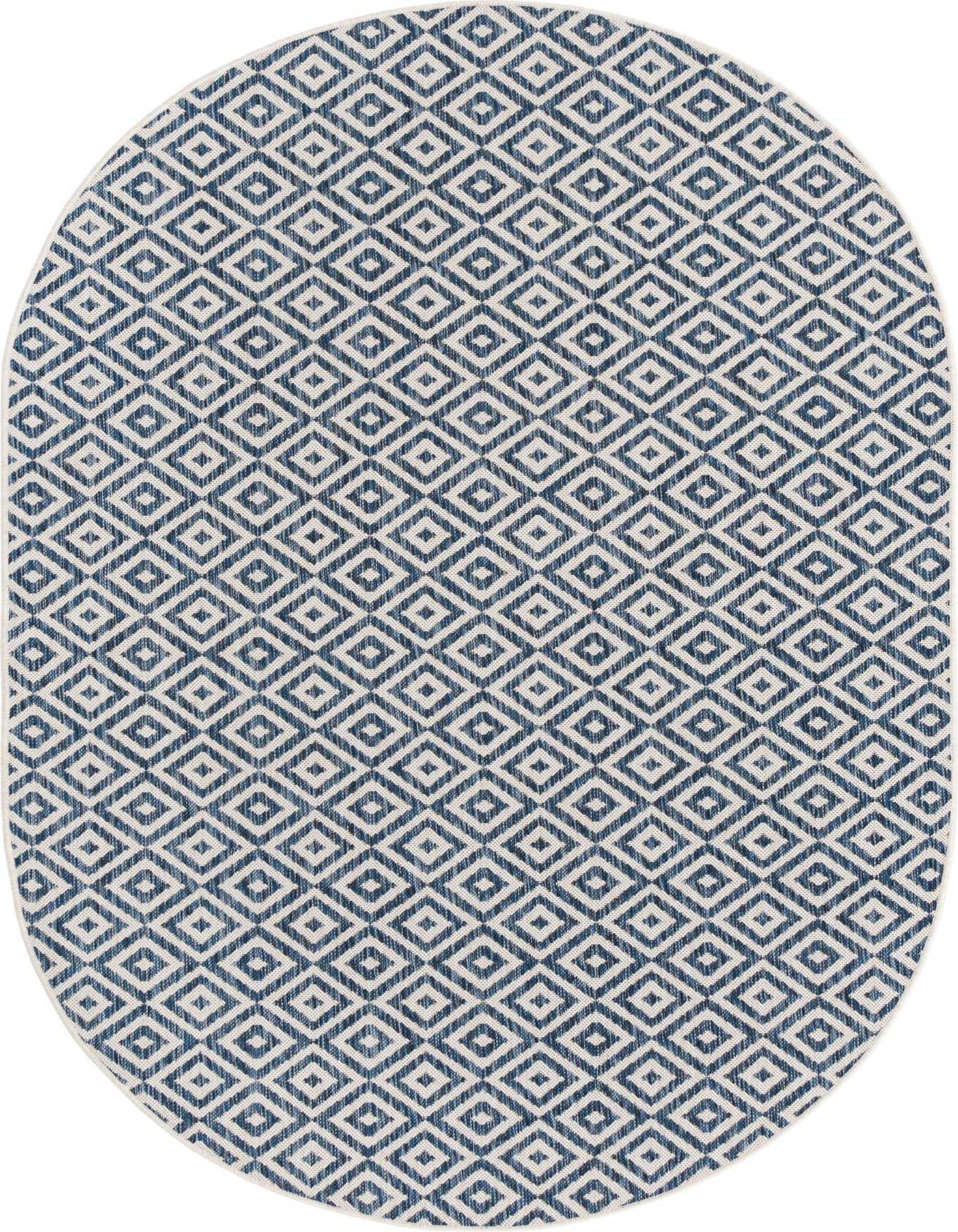 5' 3 x 8' Easy-Clean Jill Zarin Costa Rica Indoor / Outdoor Oval Rug