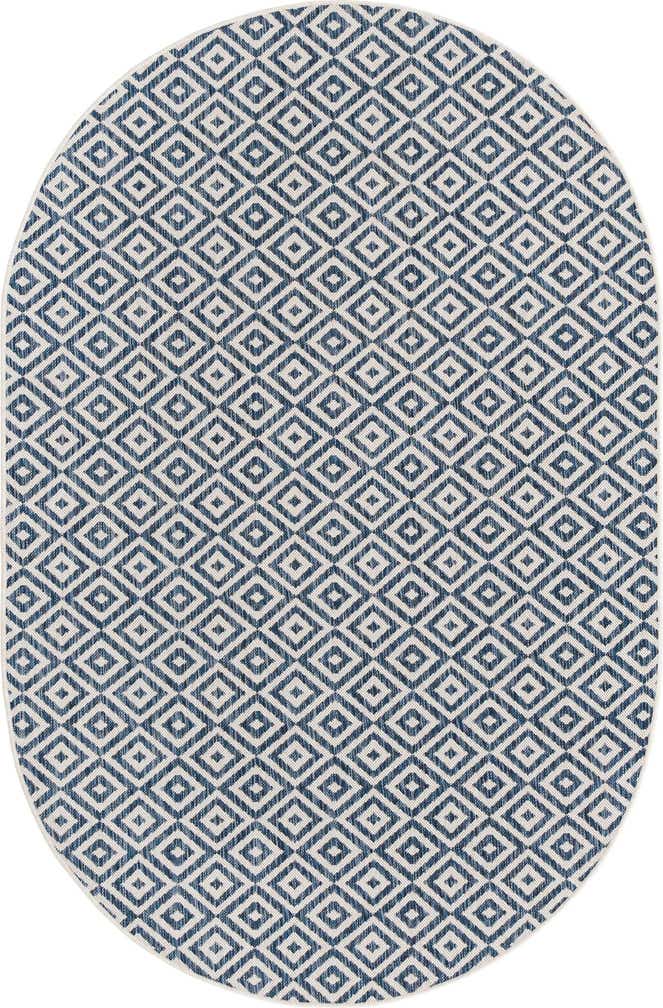 5' 3 x 8' Easy-Clean Jill Zarin Costa Rica Indoor / Outdoor Oval Rug