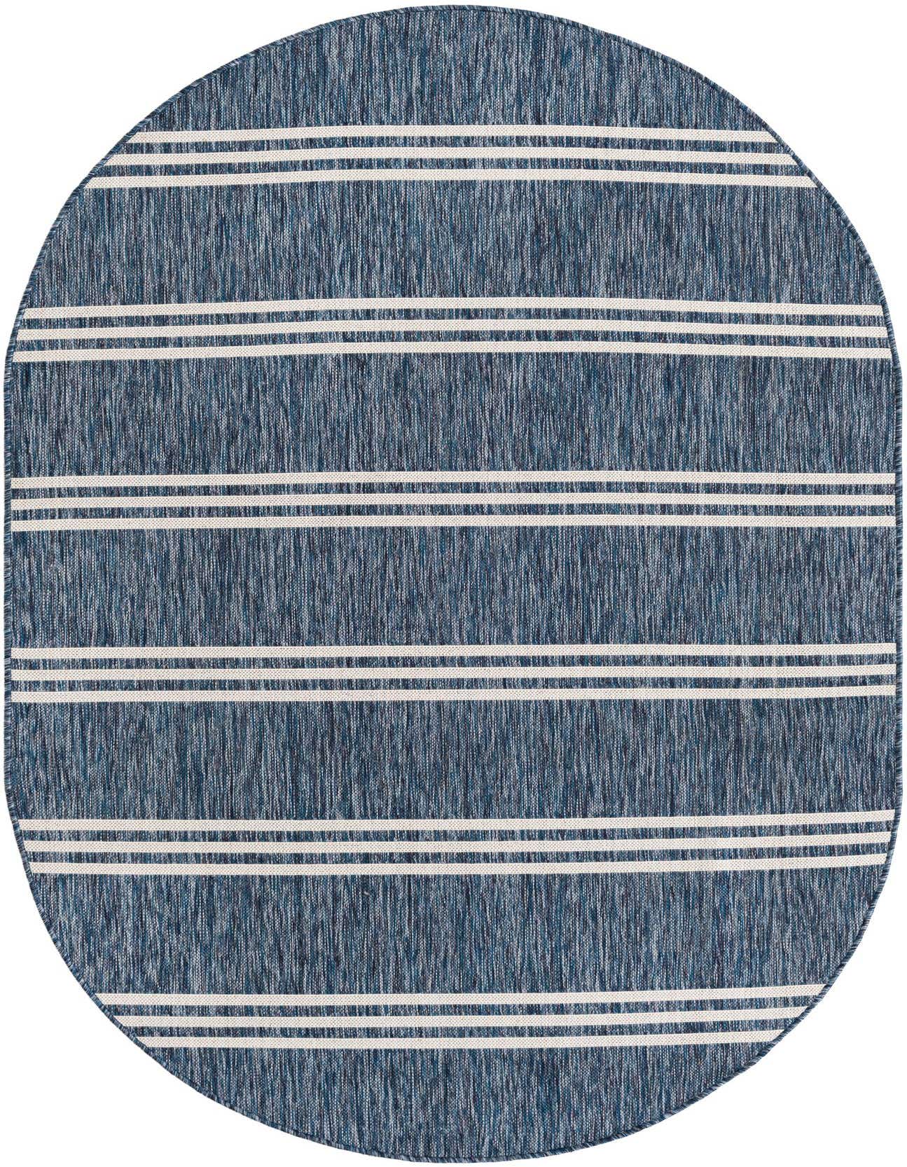 5' 3 x 8' Easy-Clean Jill Zarin Anguilla Indoor / Outdoor Oval Rug