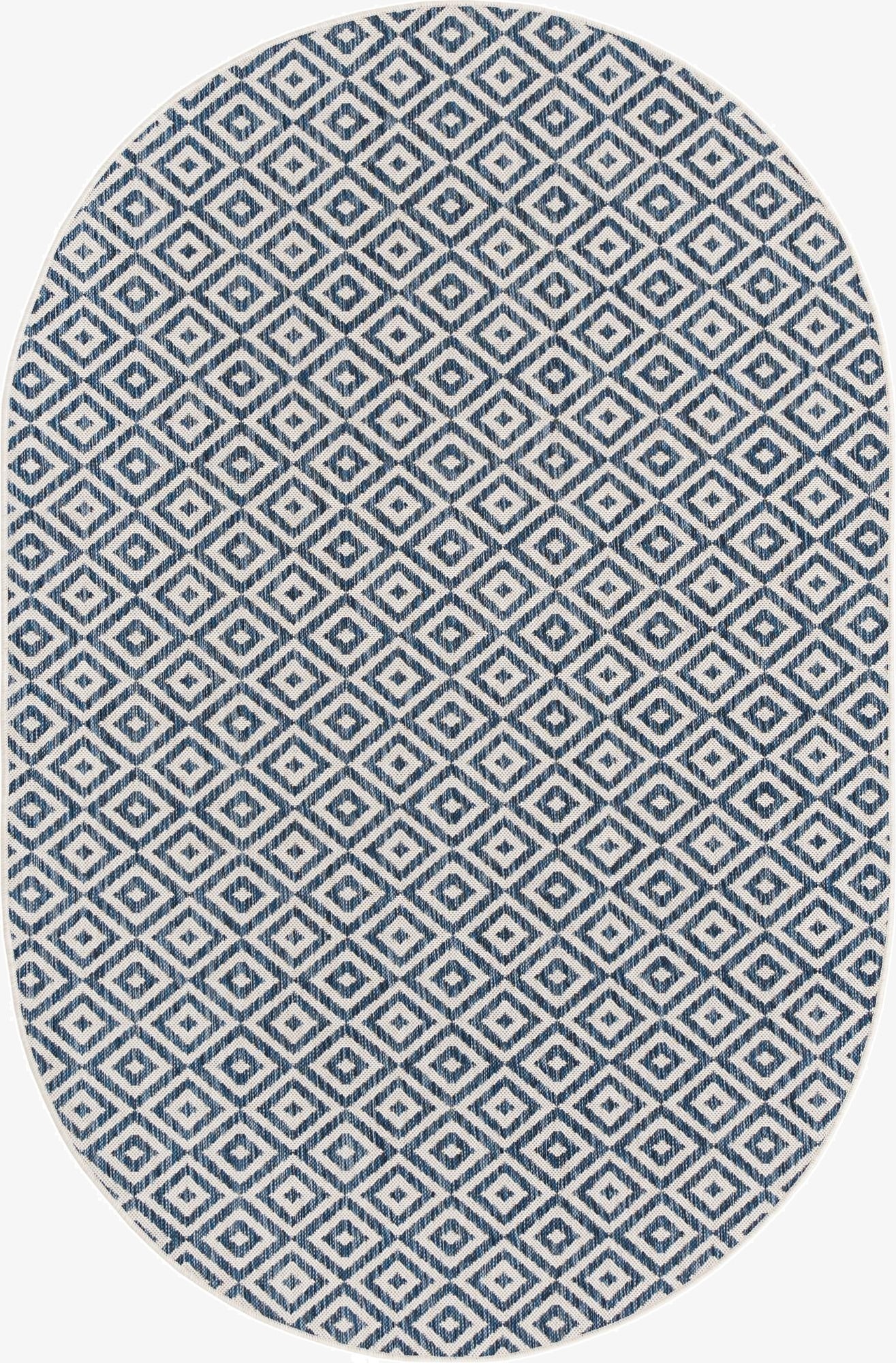 5' 3 x 8'  Washable Jill Zarin Costa Rica Indoor / Outdoor Oval Rug